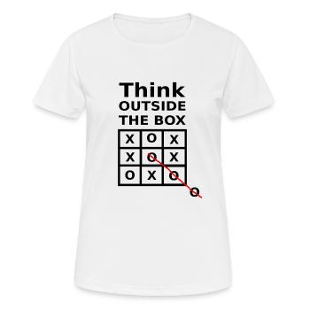 Think outside the box - Frauen T-Shirt atmungsaktiv - Weiß - Vorne - AI Model Female 172 dark (172cm)