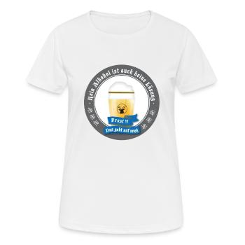 bier bierdeckel prost weizen party LOL - Frauen T-Shirt atmungsaktiv - Weiß - Vorne - AI Model Female 172 dark (172cm)