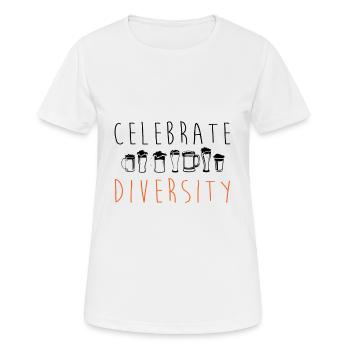 Célébrez la diversité - diversité de bière cadeau - T-shirt respirant Femme - blanc - Devant - AI Model Female 172 dark (172cm)