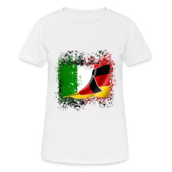 Italienisch deutsche Freundschaft Freunde Flagge - Frauen T-Shirt atmungsaktiv - Weiß - Vorne - AI Model Female 172 dark (172cm)