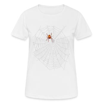 Spinne mit Spinnennetz - Frauen T-Shirt atmungsaktiv - Weiß - Vorne - AI Model Female 172 dark (172cm)