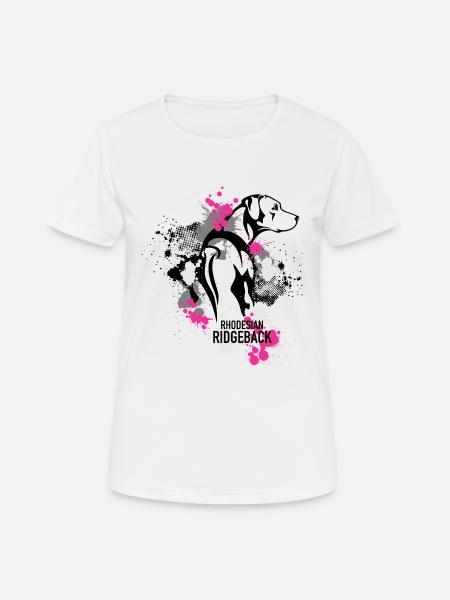 Rhodesian Ridgeback Splash Pink - Frauen T-Shirt atmungsaktiv - Weiß