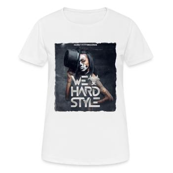 We Love Hardstyle - Frauen T-Shirt atmungsaktiv - Weiß - Vorne - AI Model Female 172 dark (172cm)