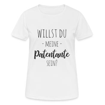 willst du meine Patentante sein? - Frauen T-Shirt atmungsaktiv - Weiß - Vorne - AI Model Female 172 dark (172cm)