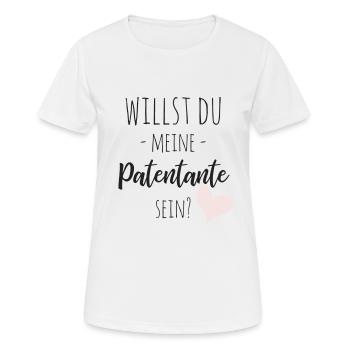 Willst du meine Patentante sein? - Frauen T-Shirt atmungsaktiv - Weiß - Vorne - AI Model Female 172 dark (172cm)