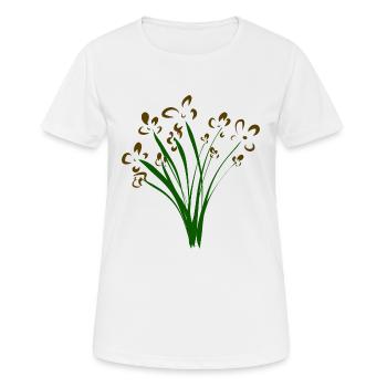 Les bouquets de fleurs - T-shirt respirant Femme - blanc - Devant - AI Model Female 172 dark (172cm)