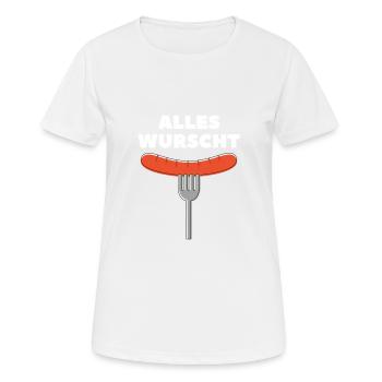 ALLES WURST - Frauen T-Shirt atmungsaktiv - Weiß - Vorne - AI Model Female 172 dark (172cm)