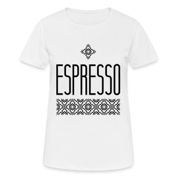 espresso - Frauen T-Shirt atmungsaktiv - Weiß - Vorne - AI Model Female 172 dark (172cm)