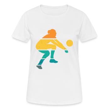 volleyball - Women's Breathable T-Shirt - white - Front - AI Model Female 172 dark (172cm)