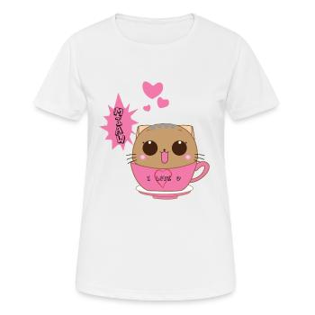 Chat Mignon - T-shirt respirant Femme - blanc - Devant - AI Model Female 172 dark (172cm)