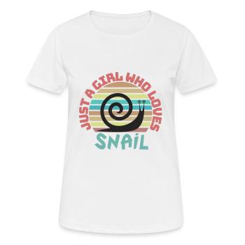JUST A GIRL WHO LOVES SNAIL - PET SNAIL LOVER - Frauen T-Shirt atmungsaktiv - Weiß - Vorne - AI Model Female 172 dark (172cm)