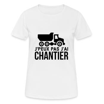 Chantier de construction - T-shirt respirant Femme - blanc - Devant - AI Model Female 172 dark (172cm)