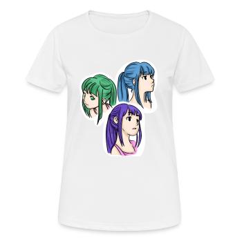 Die Drillinge 💚💜💙 - Frauen T-Shirt atmungsaktiv - Weiß - Vorne - AI Model Female 172 dark (172cm)
