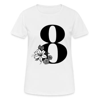 Zahl 8 - Frauen T-Shirt atmungsaktiv - Weiß - Vorne - AI Model Female 172 dark (172cm)