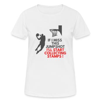Wenn ich es verpasse, fange ich an, Briefmarken zu sammeln - Frauen T-Shirt atmungsaktiv - Weiß - Vorne - AI Model Female 172 dark (172cm)