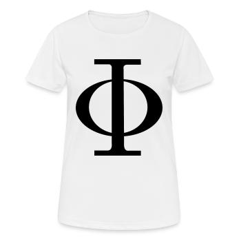 Phi - Frauen T-Shirt atmungsaktiv - Weiß - Vorne - AI Model Female 172 dark (172cm)