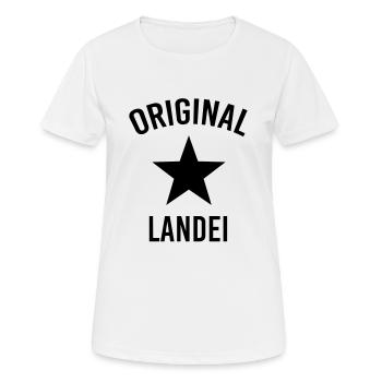 Original Landei - vom Lande - Dorfkind - Frauen T-Shirt atmungsaktiv - Weiß - Vorne - AI Model Female 172 dark (172cm)