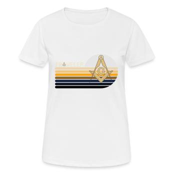 Francs-maçons Franc-maçonnerie Compass Tshirt - T-shirt respirant Femme - blanc - Devant - AI Model Female 172 dark (172cm)