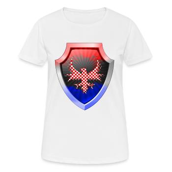 Schild Logo eSports Emblem Schwert Symbol Kroatien - Frauen T-Shirt atmungsaktiv - Weiß - Vorne - AI Model Female 172 dark (172cm)