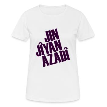 Jin Jiyan Azadi: Liberté de vie de femme Mahsa Amini - T-shirt respirant Femme - blanc - Devant - AI Model Female 172 dark (172cm)