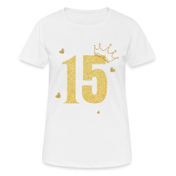 15th anniversary golden crown - Women's Breathable T-Shirt - white - Front - AI Model Female 172 dark (172cm)