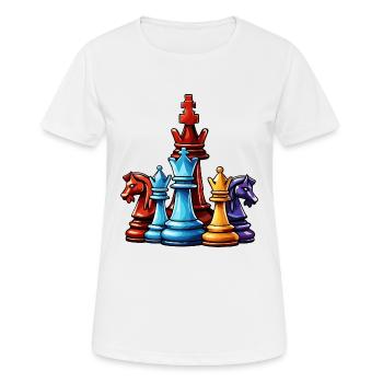 Échecs / Pièces / Stratégie / Casse-tête / Nerd - T-shirt respirant Femme - blanc - Devant - AI Model Female 172 dark (172cm)
