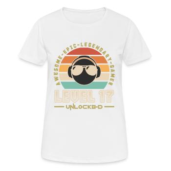 Level 17 - Women's Breathable T-Shirt - white - Front - AI Model Female 172 dark (172cm)
