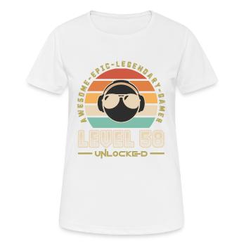 Level 58 - Women's Breathable T-Shirt - white - Front - AI Model Female 172 dark (172cm)