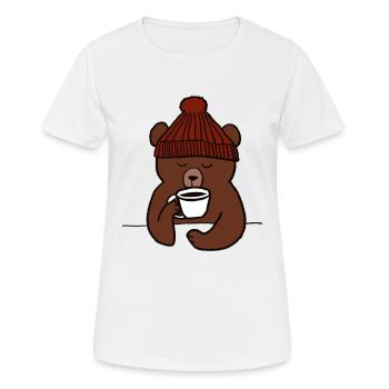 Temperatur für Kaffee - Frauen T-Shirt atmungsaktiv - Weiß - Vorne - AI Model Female 172 dark (172cm)