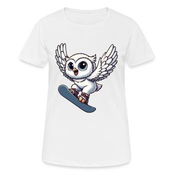 Eule snowboard snowboarder schneeeule Wintersport - Frauen T-Shirt atmungsaktiv - Weiß - Vorne - AI Model Female 172 dark (172cm)