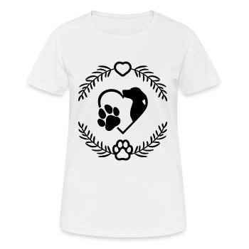 Chiens d’amour - T-shirt respirant Femme - blanc - Devant - AI Model Female 172 dark (172cm)