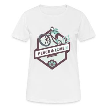 Peace & Vélo - T-shirt respirant Femme - blanc - Devant - AI Model Female 172 dark (172cm)