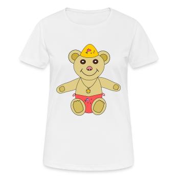 Mein Teddy geht baden - Frauen T-Shirt atmungsaktiv - Weiß - Vorne - AI Model Female 172 dark (172cm)