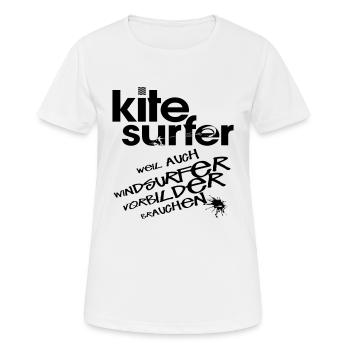 Kitesurfeur vs véliplanchiste - T-shirt respirant Femme - blanc - Devant - AI Model Female 172 dark (172cm)