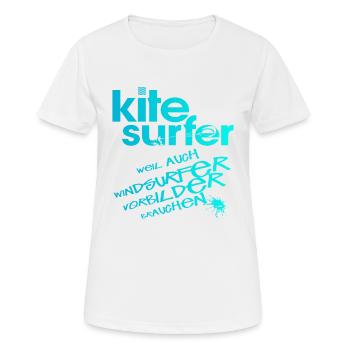 Kitesurfer vs Windsurfer - Women's Breathable T-Shirt - white - Front - AI Model Female 172 dark (172cm)