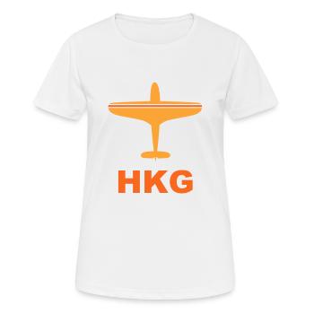 Hong Kong Airport - Chek Lap Kok - HKG - Women's Breathable T-Shirt - white - Front - AI Model Female 172 dark (172cm)