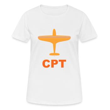 Flughafen Kapstadt - CPT - Südafrika - Spotter - Frauen T-Shirt atmungsaktiv - Weiß - Vorne - AI Model Female 172 dark (172cm)