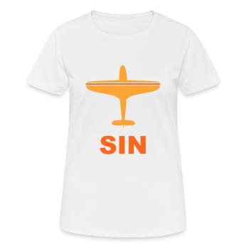 Singapore Airport - Spotter - Spotting - SIN - Women's Breathable T-Shirt - white - Front - AI Model Female 172 dark (172cm)