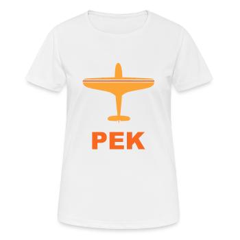 Flughafen Peking - PEK - China - Spotter Spotting - Frauen T-Shirt atmungsaktiv - Weiß - Vorne - AI Model Female 172 dark (172cm)