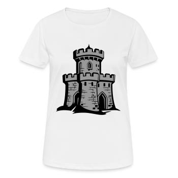 Castle Fortress Knight's Castle Symbol - Women's Breathable T-Shirt - white - Front - AI Model Female 172 dark (172cm)