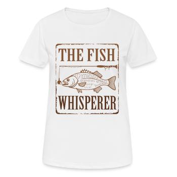 The Fish Whisperer Funny Fishing Lake - Women's Breathable T-Shirt - white - Front - AI Model Female 172 dark (172cm)