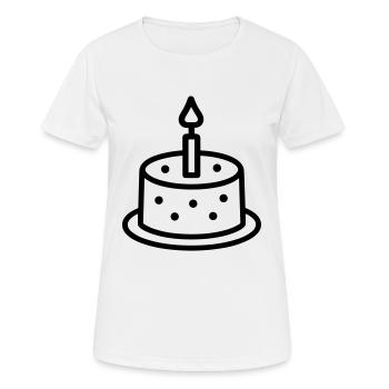 Gateau d'anniversaire - T-shirt respirant Femme - blanc - Devant - AI Model Female 172 dark (172cm)