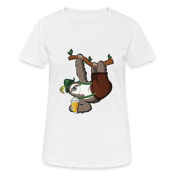 Bavarian sloth with Bavarian hat - Women's Breathable T-Shirt - white - Front - AI Model Female 172 dark (172cm)