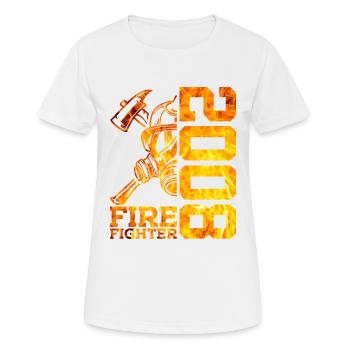 18E ANNIVERSAIRE DE LA BRIGADE DES POMPIERS 2008 - T-shirt respirant Femme - blanc - Devant - AI Model Female 172 dark (172cm)