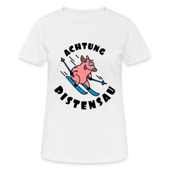 pistensau_02_e_3c - T-shirt respirant Femme - blanc - Devant - AI Model Female 172 dark (172cm)