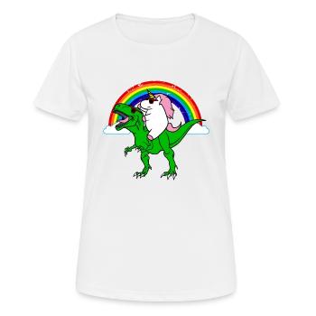 Cadeau de dinosaures et de licornes - T-shirt respirant Femme - blanc - Devant - AI Model Female 172 dark (172cm)