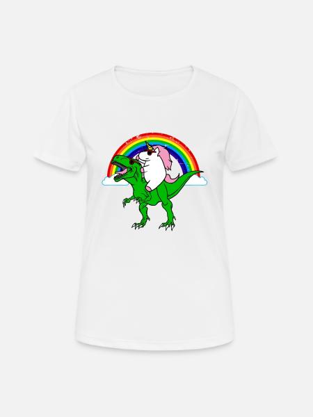 Dinosaur and unicorns gift - Women's Breathable T-Shirt - white