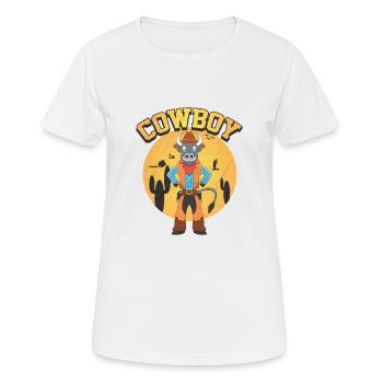 Cadeau Cowboy Cow Western Rodeo Wild West - T-shirt respirant Femme - blanc - Devant - AI Model Female 172 dark (172cm)