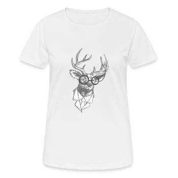 Homme d'affaires de bureau de Noël Rudolf Rudolf - T-shirt respirant Femme - blanc - Devant - AI Model Female 172 dark (172cm)
