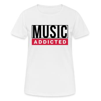 MUSIC ADDICTED - Women's Breathable T-Shirt - white - Front - AI Model Female 172 dark (172cm)